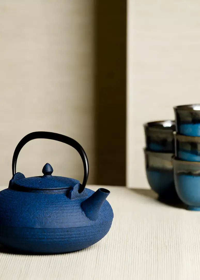 WAZUQU JAPANESE CAST IRON TEAPOT - ITOME 0.70L - BLUE