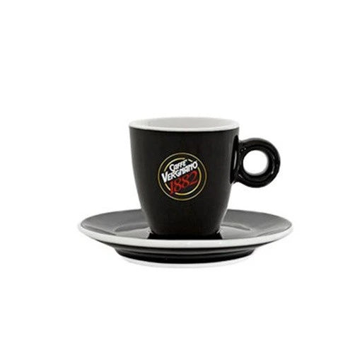 Caffè Vergnano Matt Black Espresso Cup w. Saucer