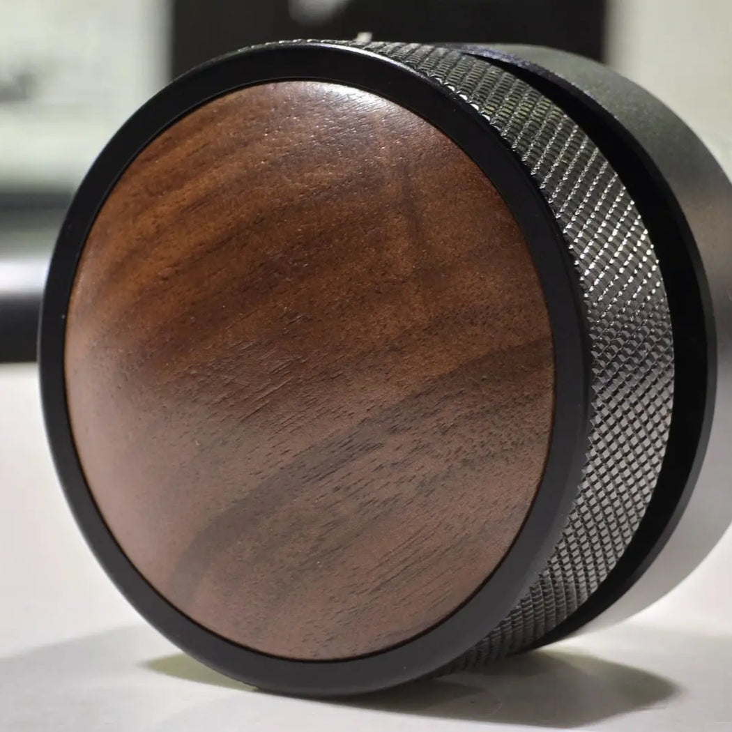 Coffee Distribution Tool - Walnut, Black Stainless Steel