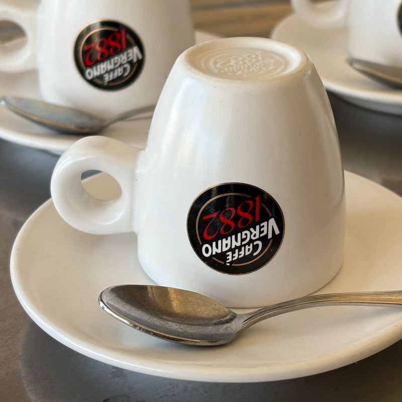 Caffè Vergnano White Espresso Cup w. Saucer
