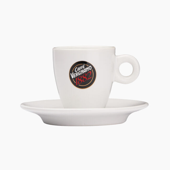 Caffè Vergnano White Espresso Cup w. Saucer