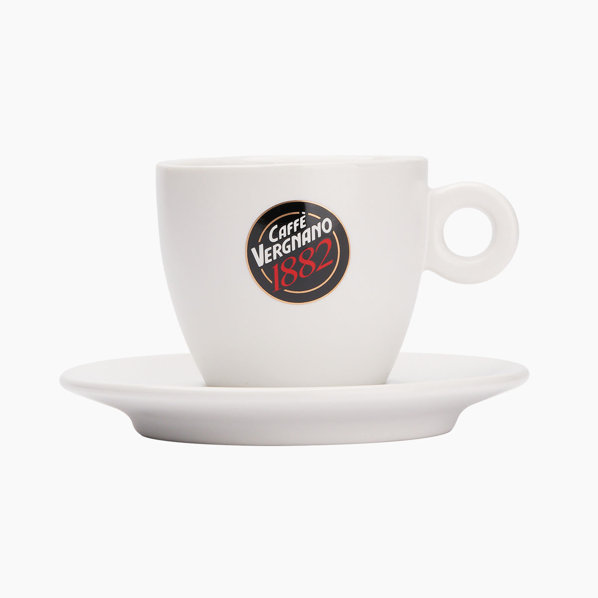 Caffè Vergnano White Cappuccino Cup w. Saucer