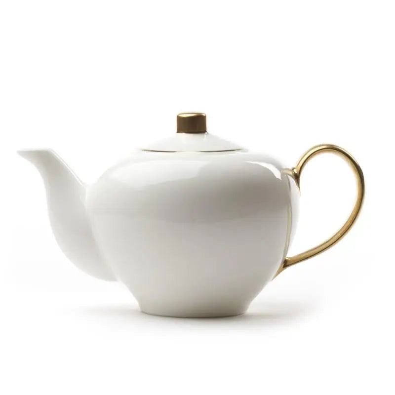 FIVE O'CLOCK BONE CHINA PORCELAIN TEAPOT GOLD PATTERN