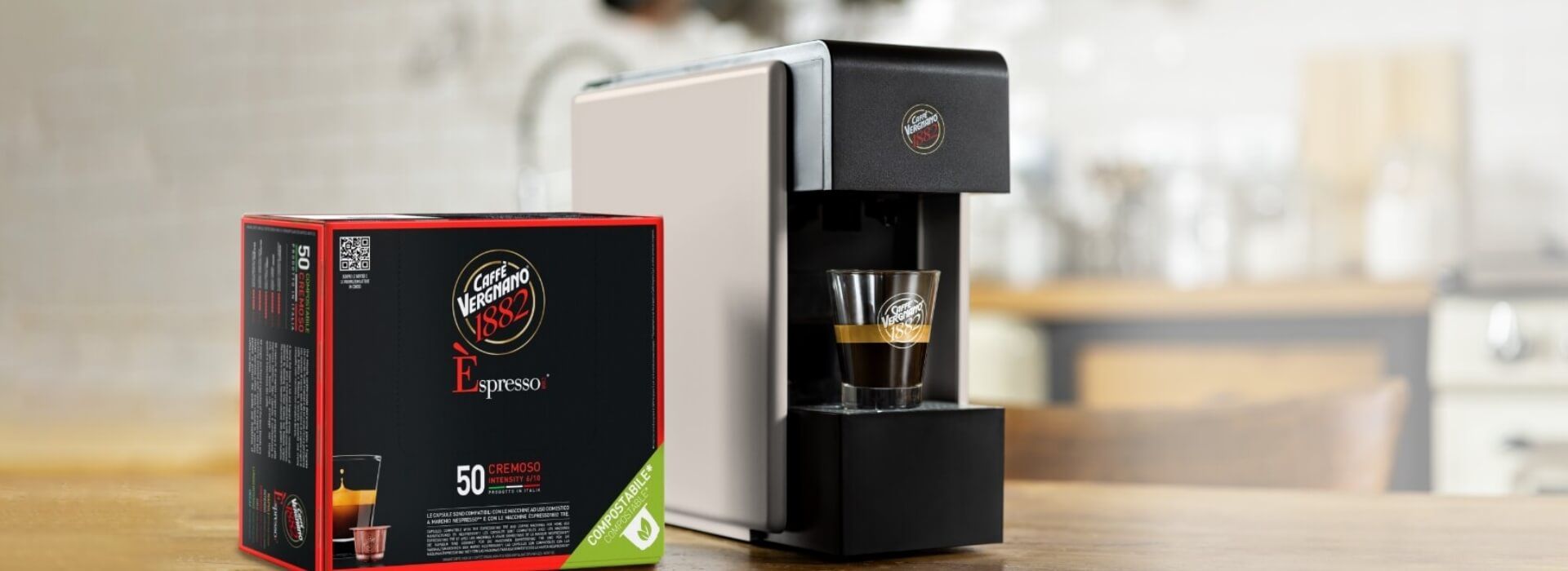 Caffè Vergnano 1882 Espresso Trè Capsule Coffee Machine (Nespresso® compatible)